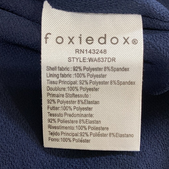 Foxiedox Embroidered Velvet Mini Dress Size XS Navy Blue‎ Fairy Romantic Boho - Picture 10 of 11